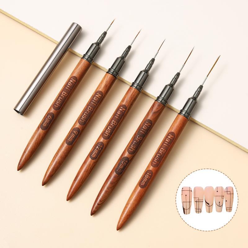 Nail Art Brush Set - Wood Handle Nail Art Brush Set