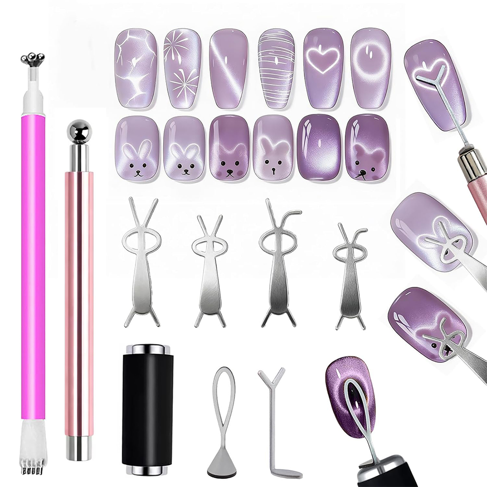 Nail Gel Polish Set - 10Pcs Cat Eye Nail Magnet Set