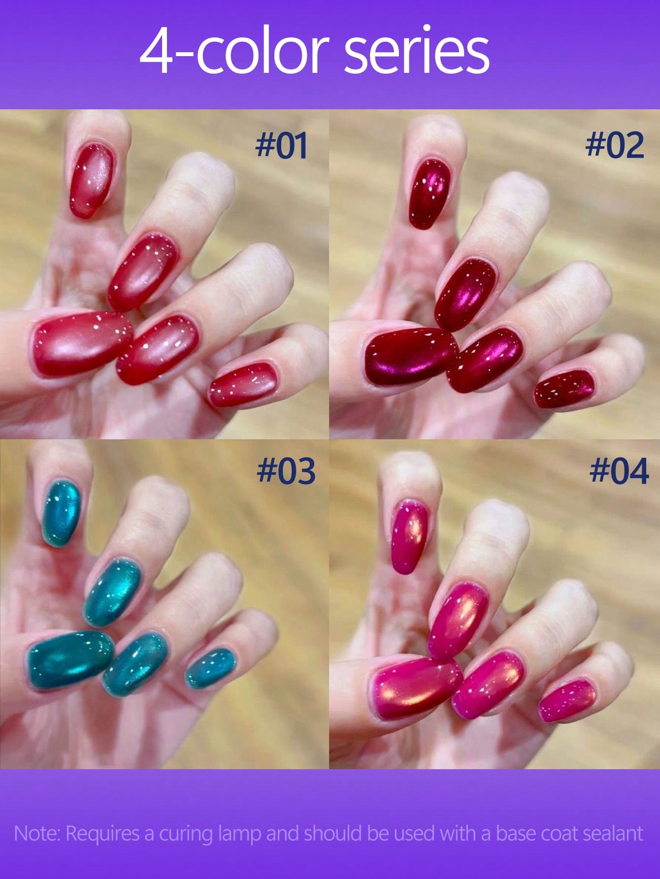 Nail Art Emerald Blue - 1-5pcs2026NewDragon Fruit Cat Eye Gel Nail
