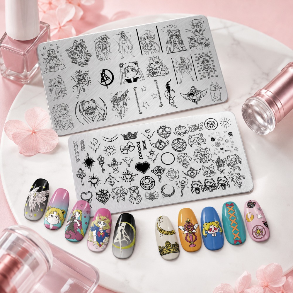 Sailor Moon Anime Nail Stampin - Nail Art Maroon recension och pris