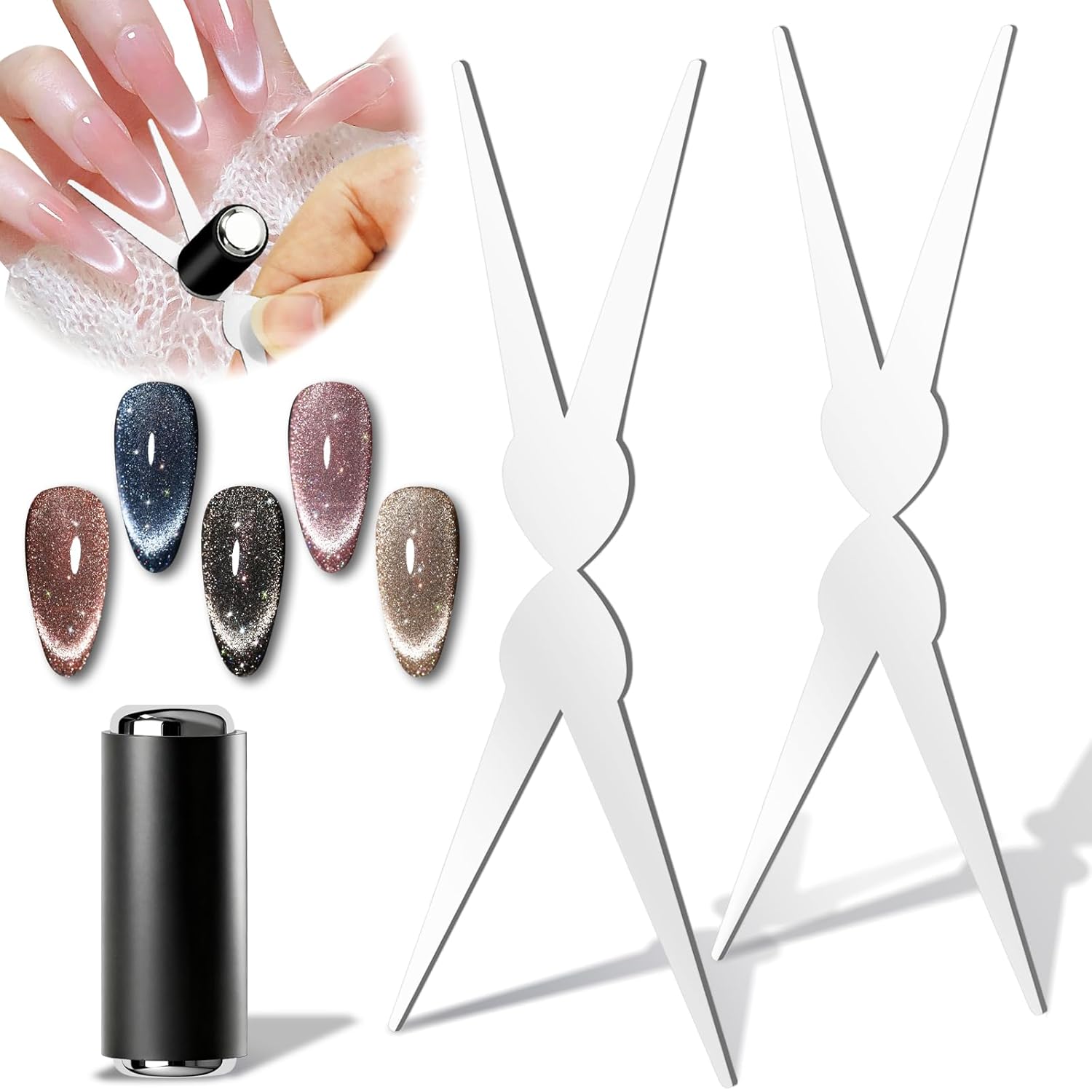 3D Cat Eye Magnet Double Heade - Nail Gel Polish Set recension och pris