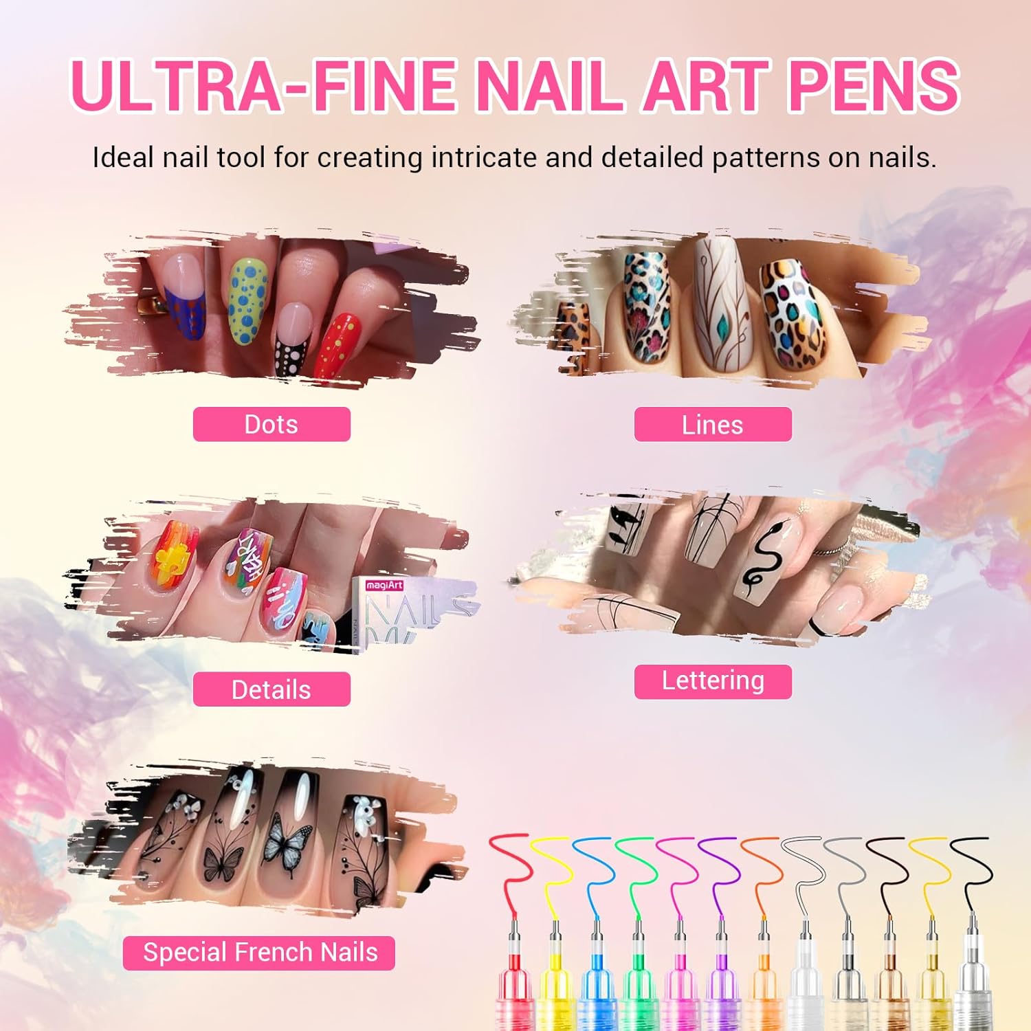 12-Color Nail Art Pen Set, Nai - Nail Art Brush Set recension och pris