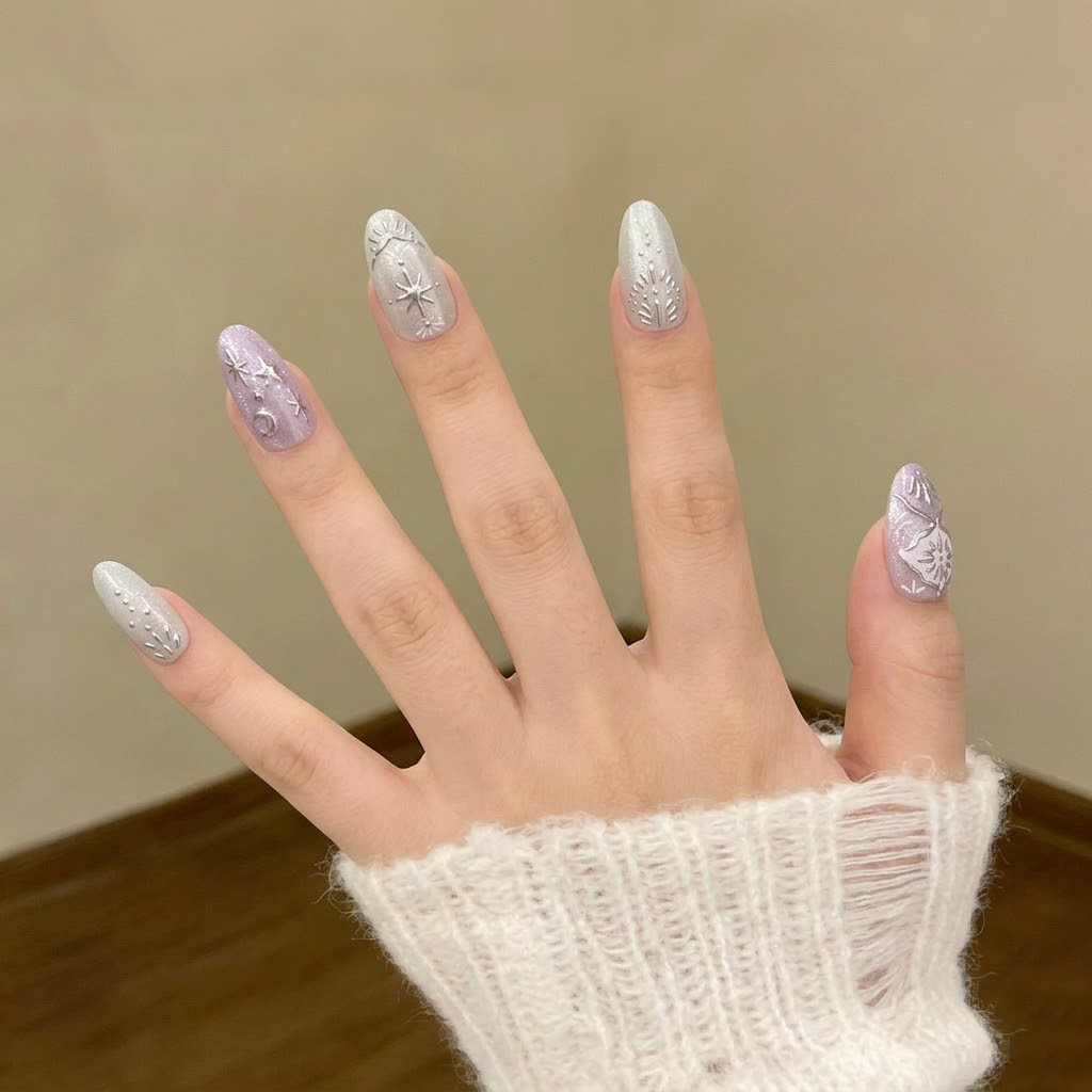 10pcs Baroque Press On Nails S - Nail Art Maroon recension och pris