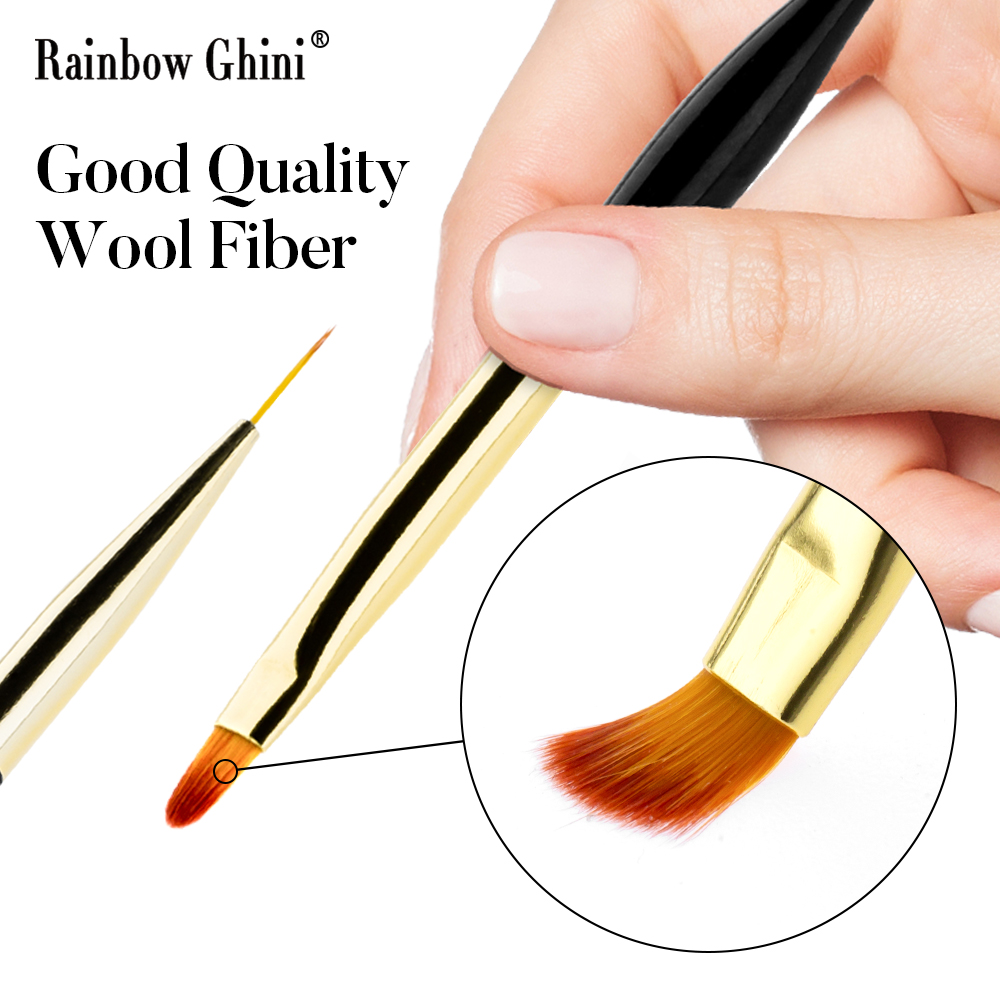 Rainbow Ghini 3Pcs/Set Dual He - Nail Art Brush Set recension och pris