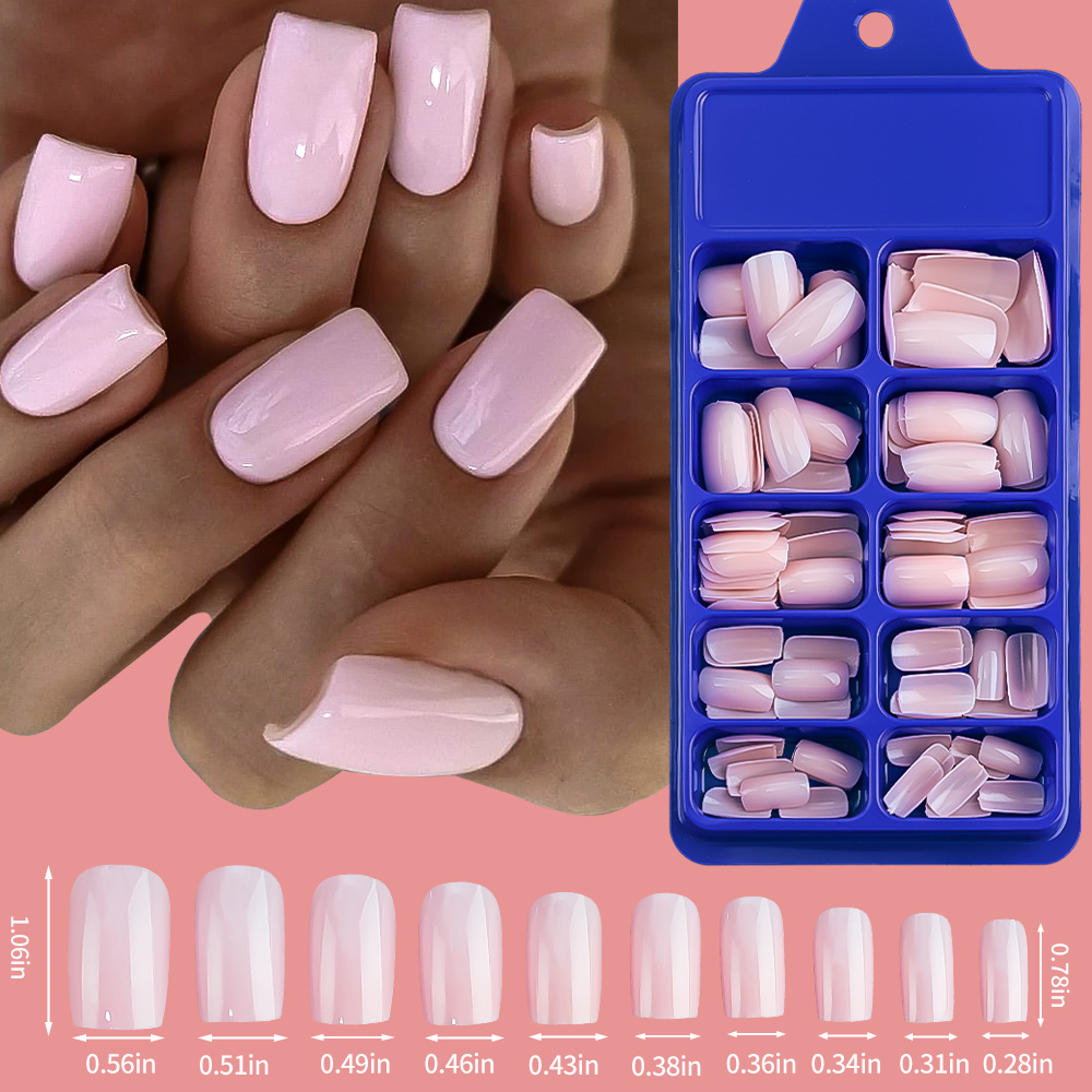100/120pcs Pink White Press On - Nail Art Ombre recension och pris