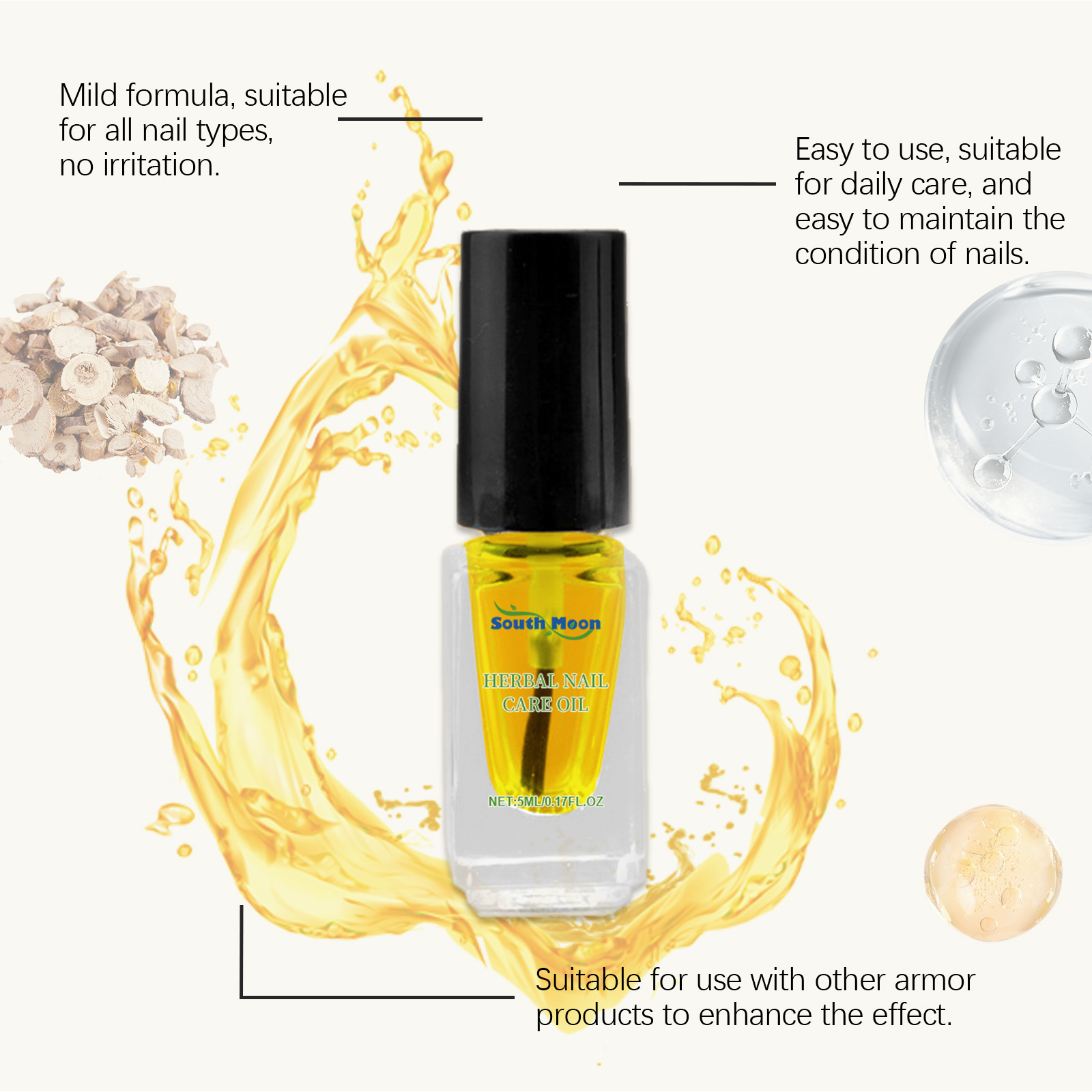 South Moon Herbal Nail Oil Sof - Nail Art Maroon recension och pris