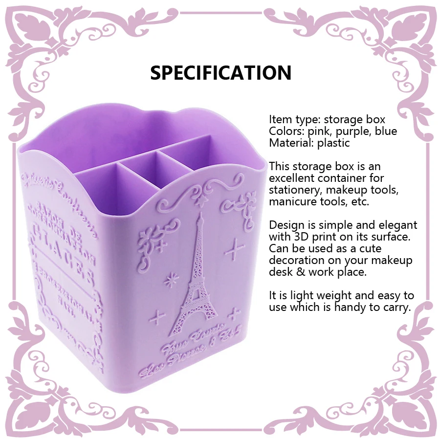 4-Compartment Nail Art Brush H - Nail Art Kaki recension och pris