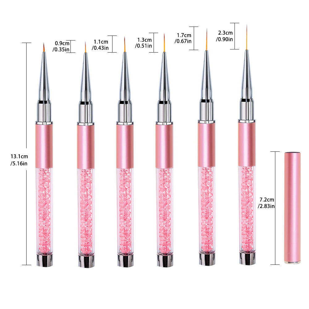 6pcs/Set Acrylic French Stripe - Nail Art Brush Set recension och pris