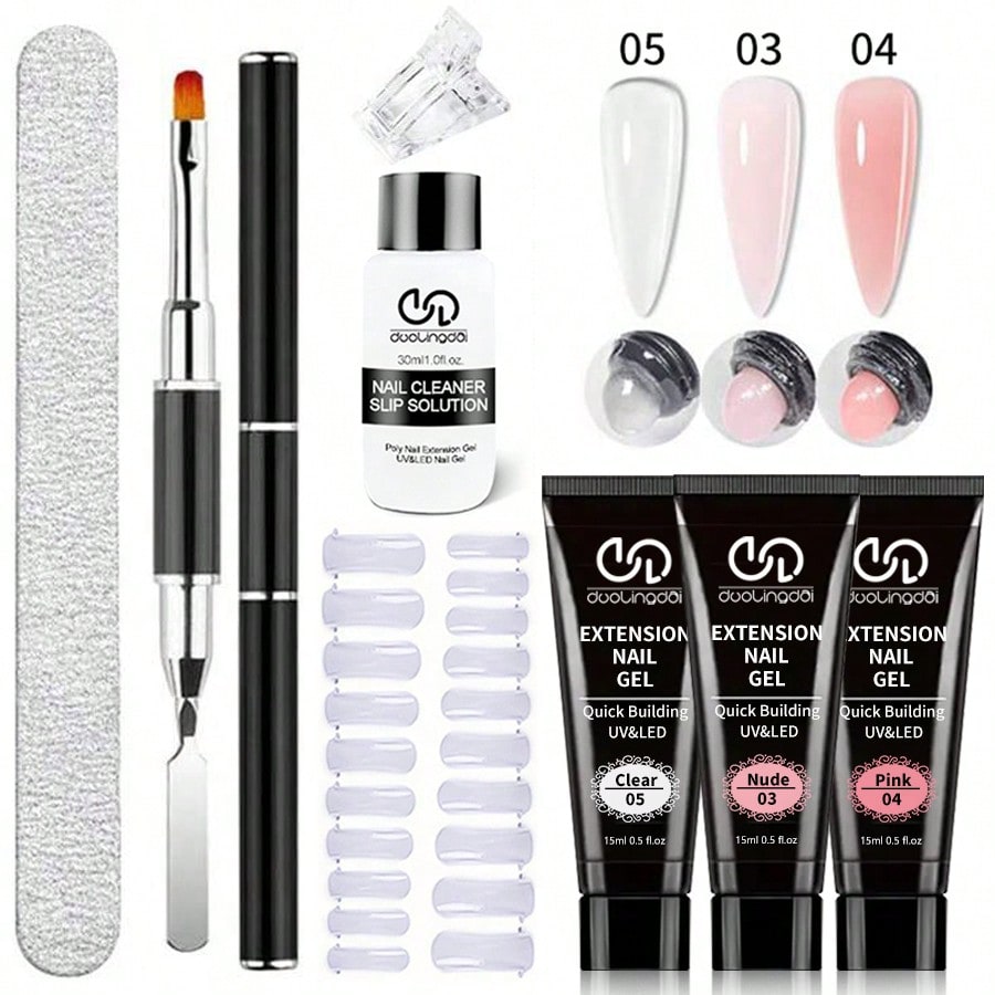 8PCS/Set Poly Extension Gel Se - Acrylic Powder Clear recension och pris