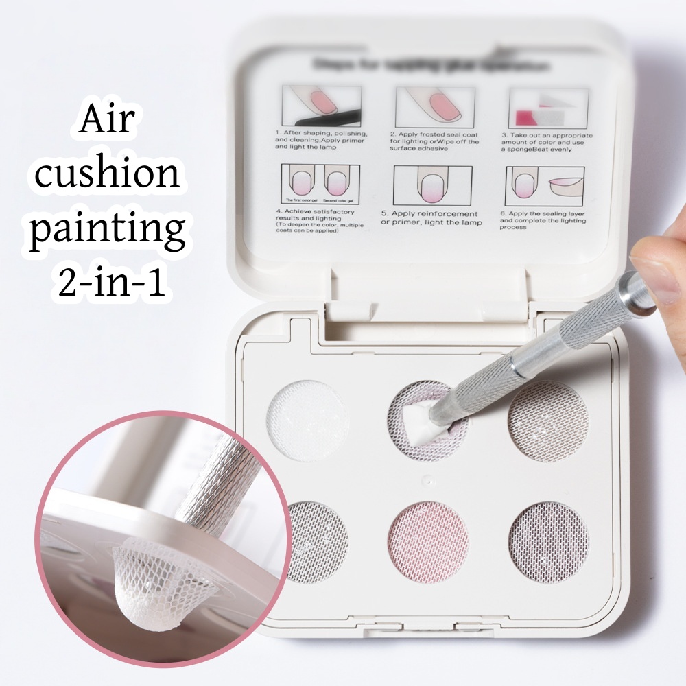 6 Colors Air Cushion Patting G - Nail Art Ombre recension och pris