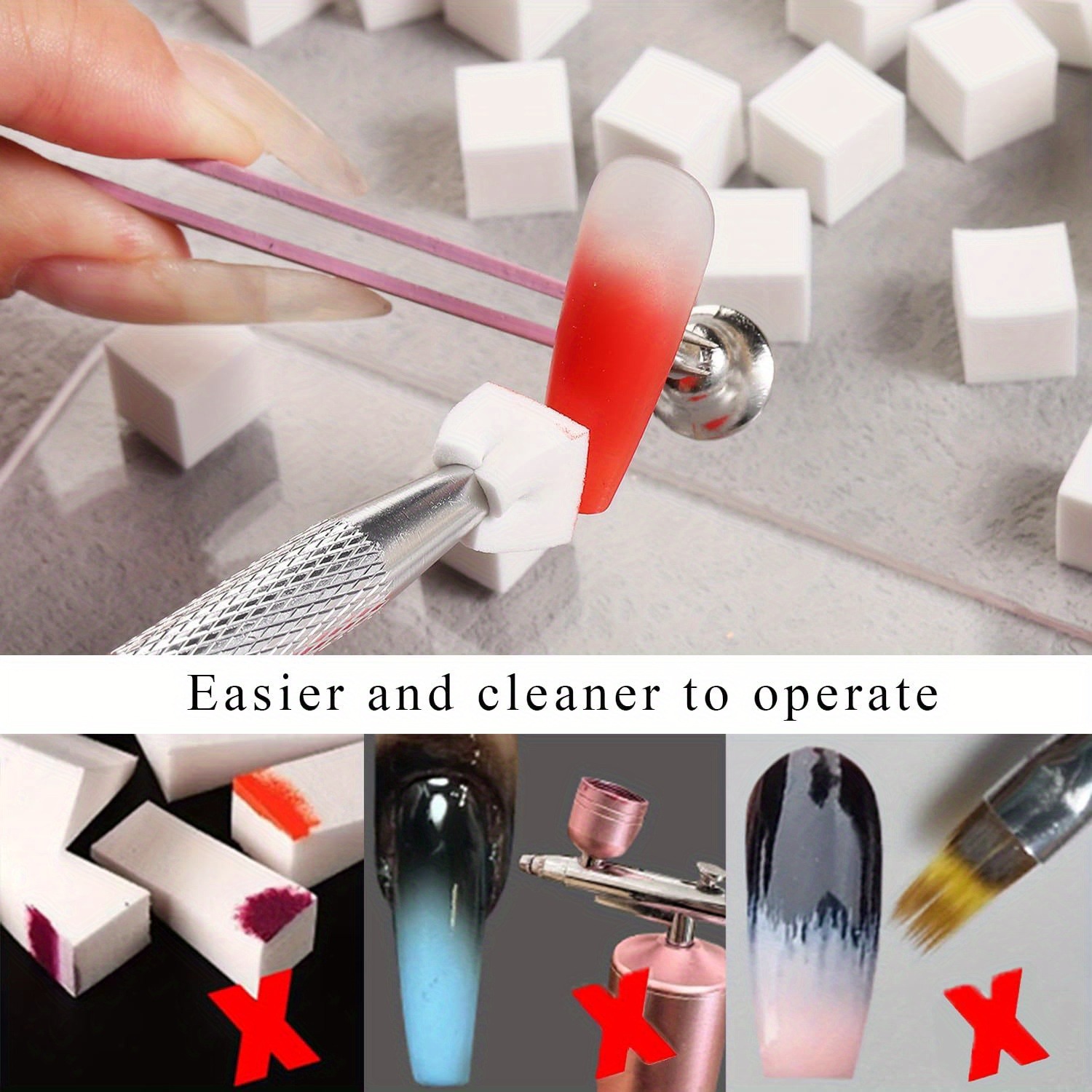 1/50/100Pcs Square Nail Art Sp - Nail Art Brush Set recension och pris