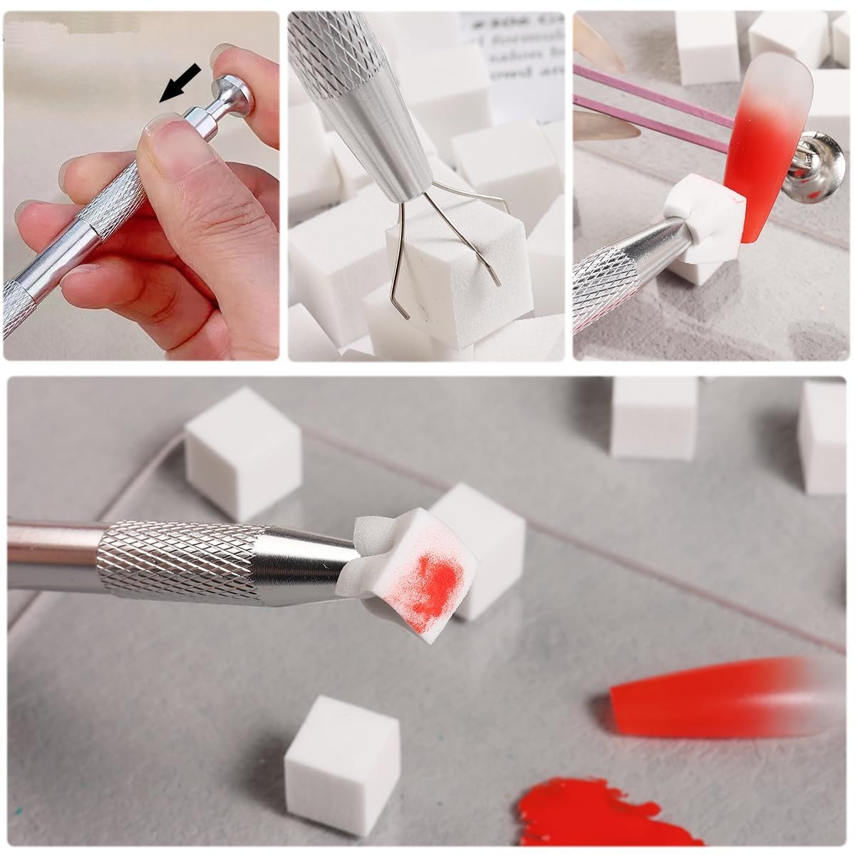 1/50/100Pcs Square Nail Art Sp - Nail Art Brush Set recension och pris