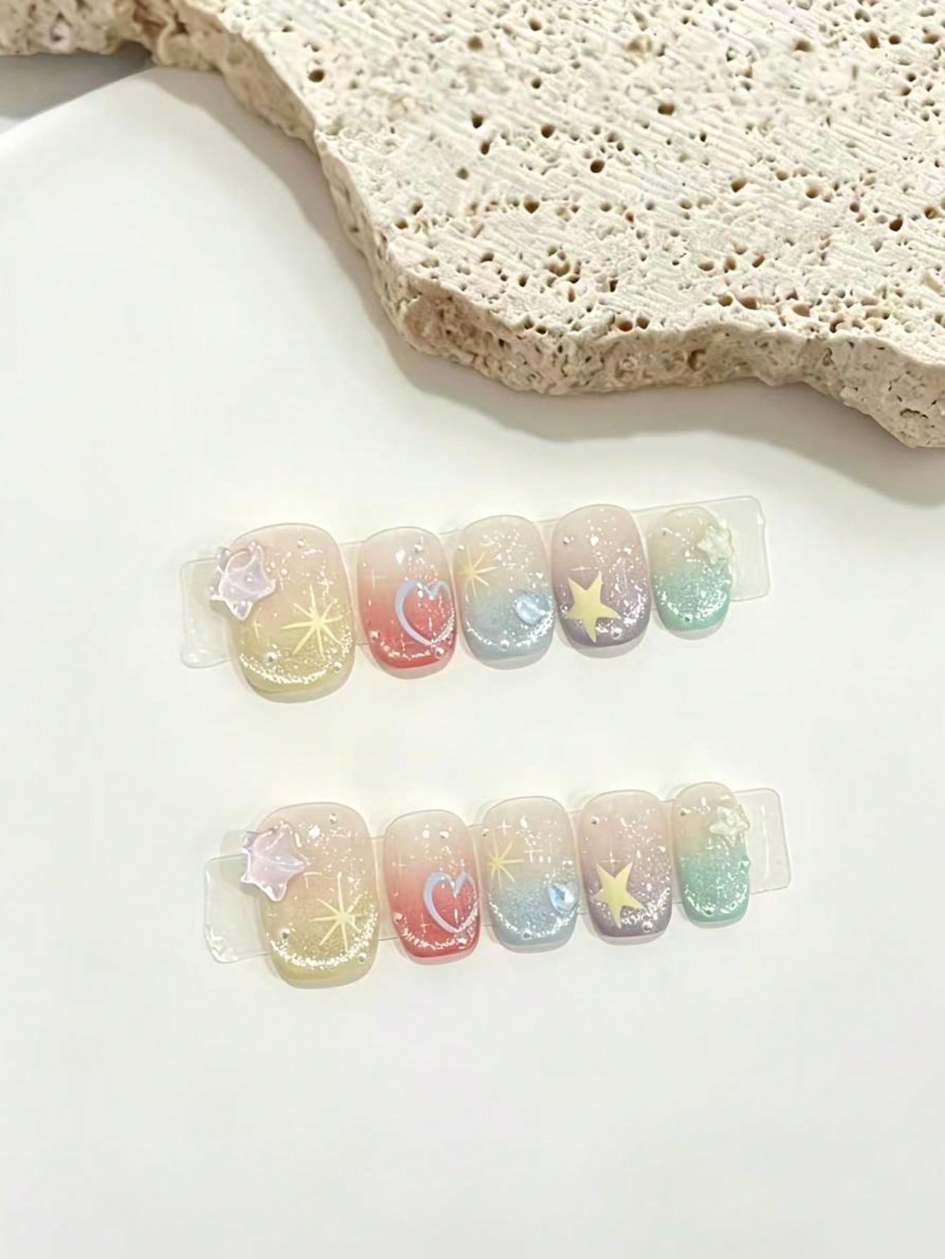 10-Piece Set of Macaron Rainbo - Nail Art Maroon recension och pris