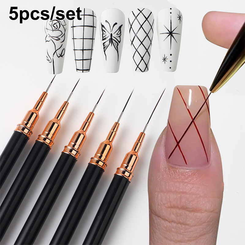 #5Pcs/Set Professional Nail Ar - Nail Art Brush Set recension och pris