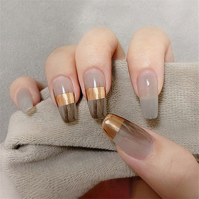24Pcs Medium Coffin Press on N - Nail Art Ombre recension och pris
