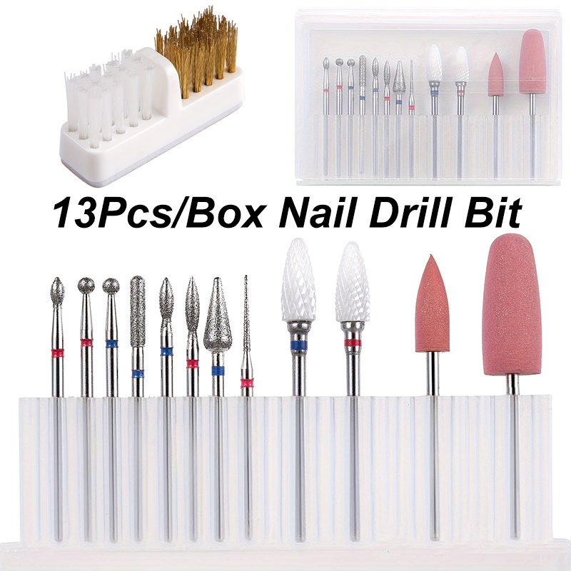 13PCS Nail Drill Bit Set 3/32  - Nail Art Brush Set recension och pris