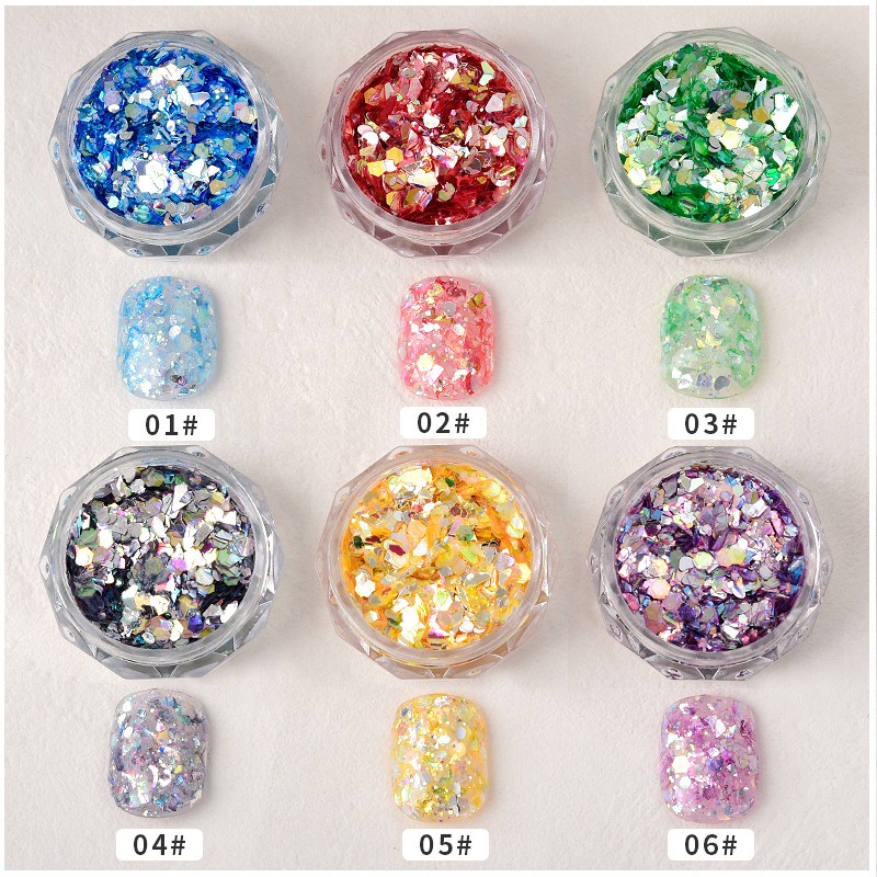 1Pc Glittering Galaxy Emerald  - Nail Art Emerald Blue recension och pris