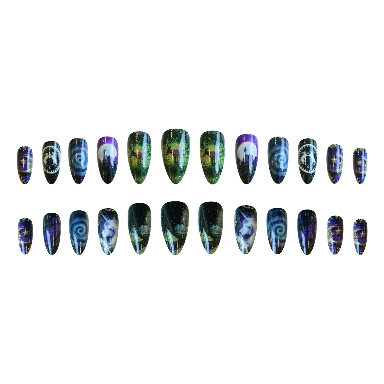 24pcs Fantasy Celestial Horse  - Nail Art Maroon recension och pris